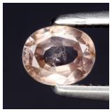 0.41ct Oval Natural Light Pinkish Champagne Zircon