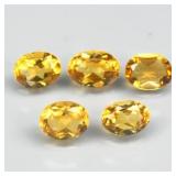 0.69ct 5pcs Lot VS VVS Oval Natural Yellow Citrine