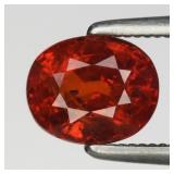 1.32ct 6.5x5.5mm Oval Natural Orange Spessartite G