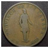 Cdn Token LC-8B1 1837 Quebec Half Penny Bank Token
