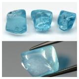 5.56ct 3pcs Lot Polished Rough Natural Blue Apatit