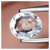 0.60ct Oval Natural Very Light Blue Aquamarine - U