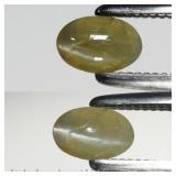 0.34ct Oval Cabochon Natural Green Cat's Eye Chrys
