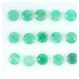 Round Cut Natural Unheated Green Emerald Brazil 15