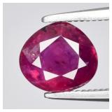 0.93ct 6.5x5.8mm Pear Natural Purplish Red Ruby -