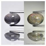 0.74ct 8x6mm Oval Cabochon Natural Black Opal - Co