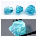 5.51ct 3pcs Lot Polished Rough Natural Blue Apatit