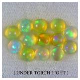 Round Cab AAA Floral Flash Play Of Color Crystal F