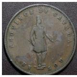 Cda Token PC-3 Quebec Bank 1852 Half Penny Br529