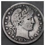 USA Barber Quarter 1915-D