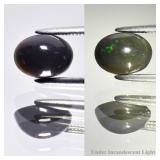 0.86ct 8x6mm Oval Cabochon Natural Black Opal - Ra