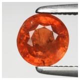 0.88ct 5.3mm Round Natural Orange Spessartite Garn