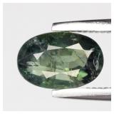 1.01ct 7x4.7mm Oval Natural Green Sapphire - Unhea