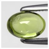 0.66ct 6x4.2mm Oval Cabochon Natural Green Peridot