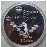 Canada $5 Montreal Olympics 1975 Javelin