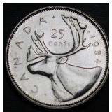 Canada 25 Cent 1954
