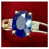10K Gold 1.7g Blue Sapphire Unheated