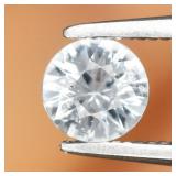 0.27ct Round Brilliant Natural Very Light Blue Aqu