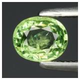 0.41ct 5x4mm Oval Natural Vivid Apple Green Tsavor