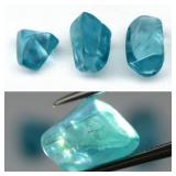 5.90ct 3pcs Lot Polished Rough Natural Green Blue