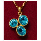 APPR $1000 10K Gold 1.21g Natural Blue Zircon 4.9c
