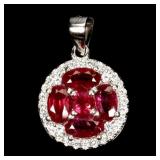 925 Sterling Silver Pendant Oval Ruby 5x3mm Natura