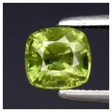 0.77ct 5x4.7mm Cushion Natural Green Sapphire - He