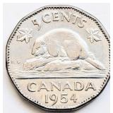 Canada 1954 Elizabeth II 5 CENTS coin