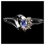 925 Sterling Silver Ring Oval Tanzanite 4x3mm Sapp