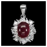 925 Sterling Silver Pendant Oval Ruby 8x6mm Natura