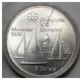 Canada Montreal Olympics 1975 $5 Kingston Sailboat