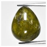 10.38ct 14.5x12.2mm Pear Cabochon Natural Green Id