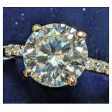 APPR $1665 10K Gold 2.14g Moissanite 1.37ct Size 5