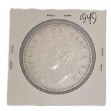 Silver 1949 Canada $1 Floreatterra Nova Coin