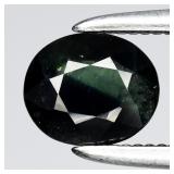 0.65ct 5.7x4.7mm Oval Natural Green Deep Blue Sapp