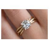 APPR $2500 10K Gold 1.45g Lab Diamond 0.55ct Silve