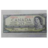 Canada $20 Banknote 1954 BC-33a Devil's Face  Coyn
