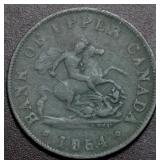 Cda Token PC-5C1 Upper Canada 1/2 Penny Token 1854