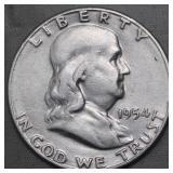USA Franklin Half Dollar 1954-S