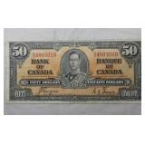 Canada $50 Banknote 1937 BC-26c Coyne Towers