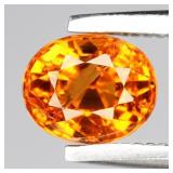 0.69ct 5.5x4.5mm Oval Natural Orange Spessartite G
