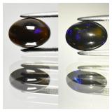 0.74ct 8x5.8mm Oval Cabochon Natural Black Opal -