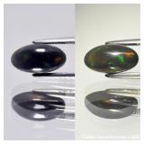 1.12ct Oval Cabochon Natural Black Opal - Rainbow