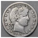USA Barber Quarter 1915-D
