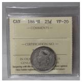 ICCS Canada Twenty Five Cents 1883H VF-20
