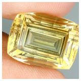 Antique Concave Cut Natural Yellow Citrine 12.39ct