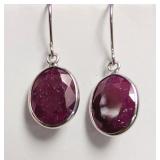 APPR $1300 10K Gold 1.42g Ruby 5.3ct Earring