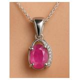 Silver Genuine Ruby 1ct Pendant Retail Value