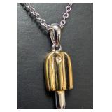 Silver 3.01g Genuine Diamond 0.01ct Necklace