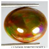 Oval Natural AAA Floral Flash Play Of Color Black